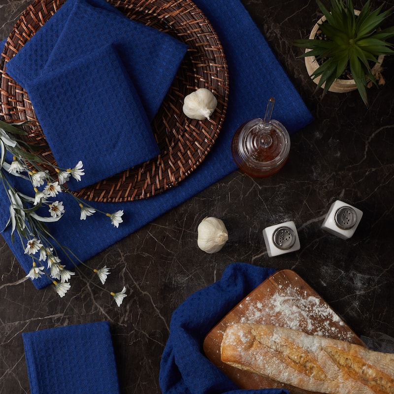 DII Black Recycled Cotton Waffle Dishtowel (Set of 6)