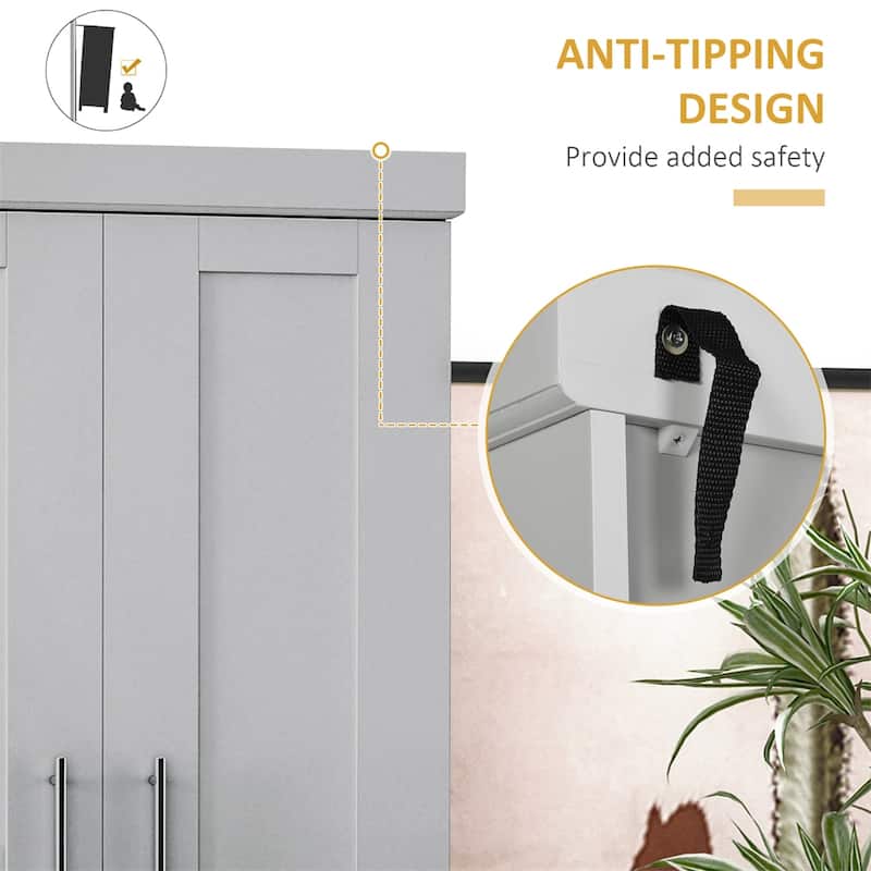 Modern Kitchen Pantry Freestanding Cabinet Cupboard w/Doors and Drawer