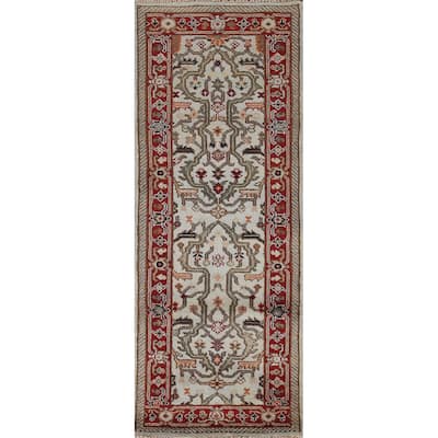 Heriz Serapi Indian Runner Rug Handmade Wool Carpet - 2'6"x 7'11"