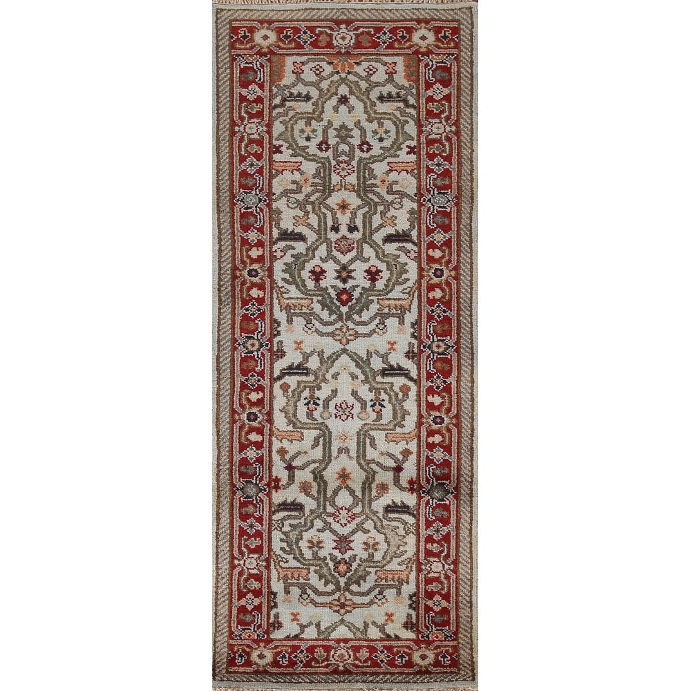 Heriz Serapi Indian Runner Rug Handmade Wool Carpet - 2'6"x 7'11"