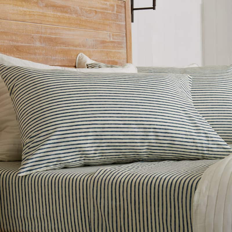 Premium Striped Microfiber Sheet Set - Twin - Blue