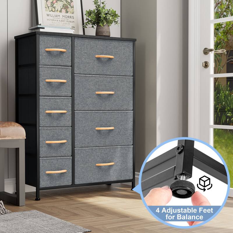 Vertical Dresser Storage Tower 9-drawer Chest Organizer Unit for Home