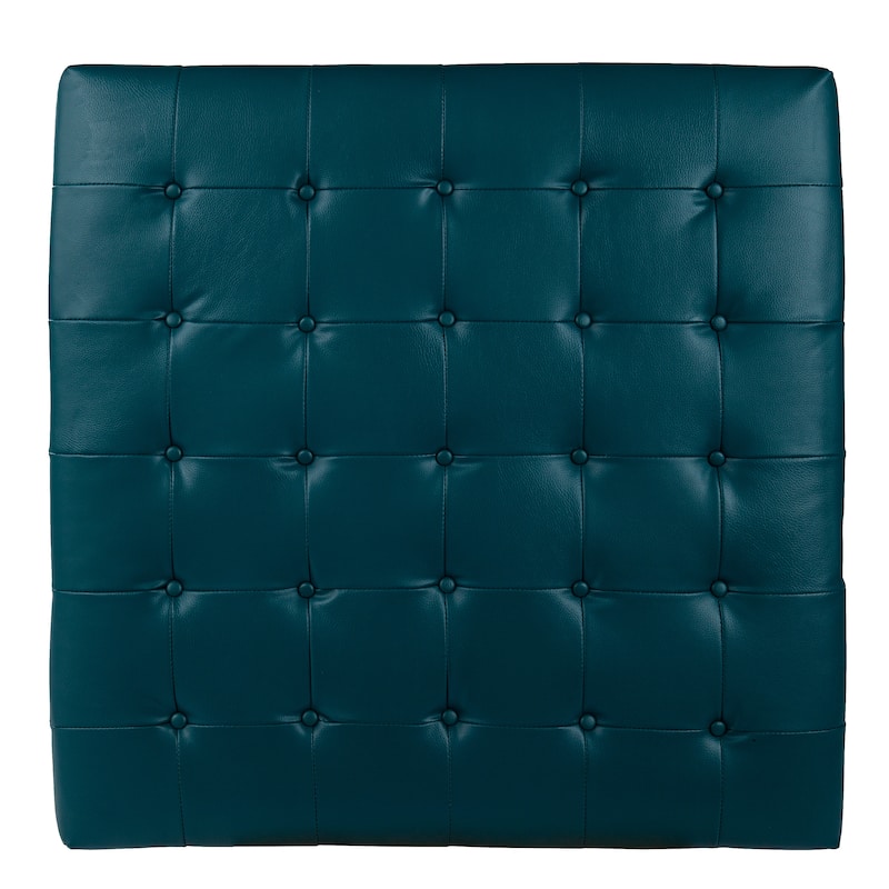 SEI Furniture Healy Faux Leather Tufted Ottoman