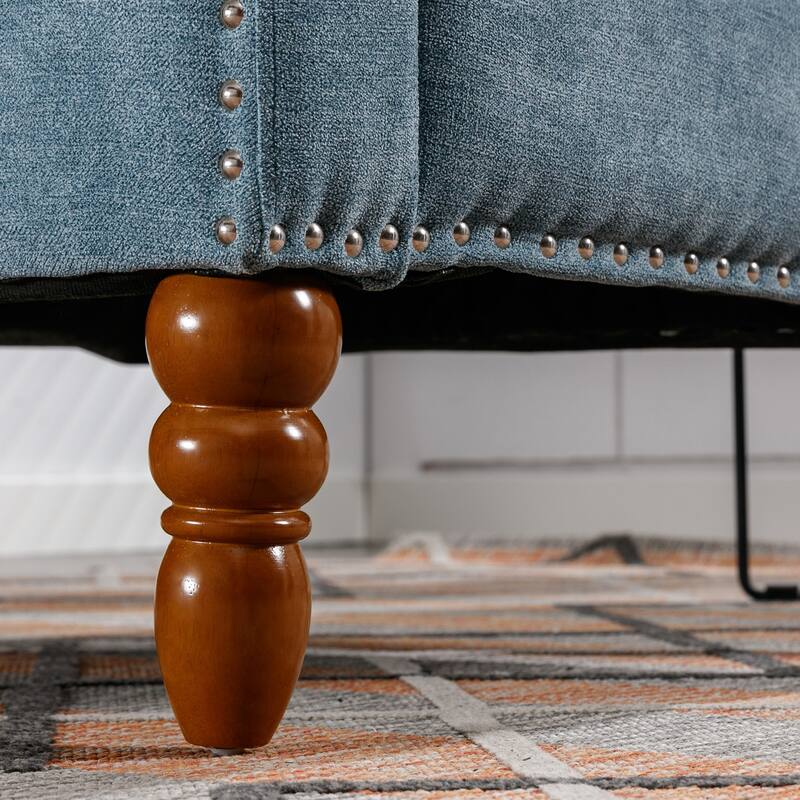 Mid-Century Modern Accent Chair Single Sofa Chair with Solid Wood Legs