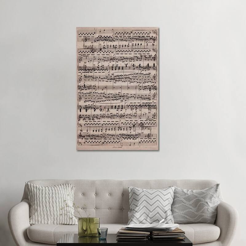 iCanvas "Modern Art - Sheet Music Ode to Joy" by 5by5collective Canvas Print - 48x32x1.5