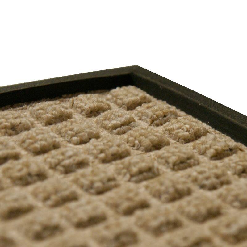 Rubber-Cal "Nottingham" Rubber Backed Carpet Mat - 3 x 5 feet - Charcoal Polypropylene Mat