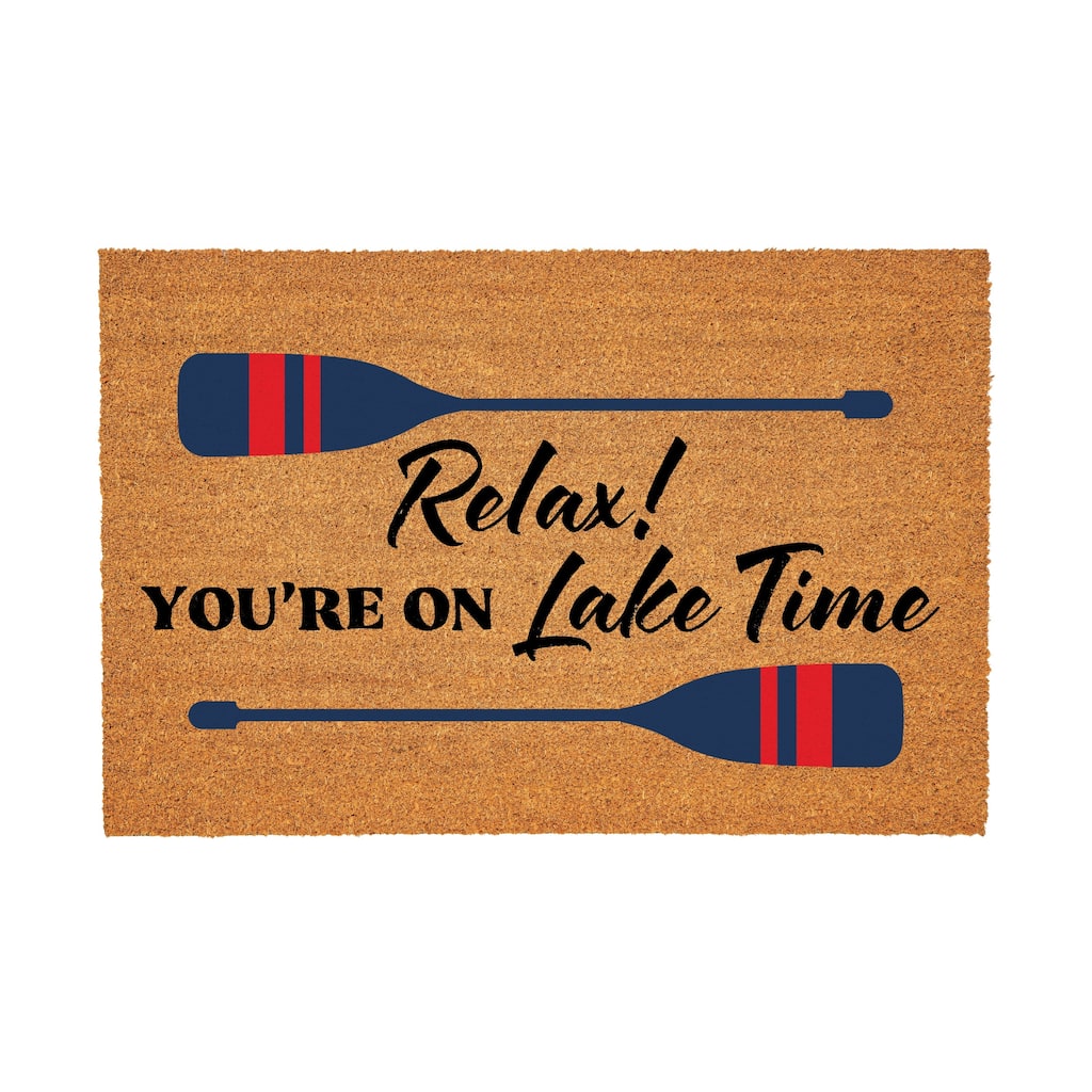 Relax You're on Lake Time Coir Mat 36"x24" - 36" x 24"