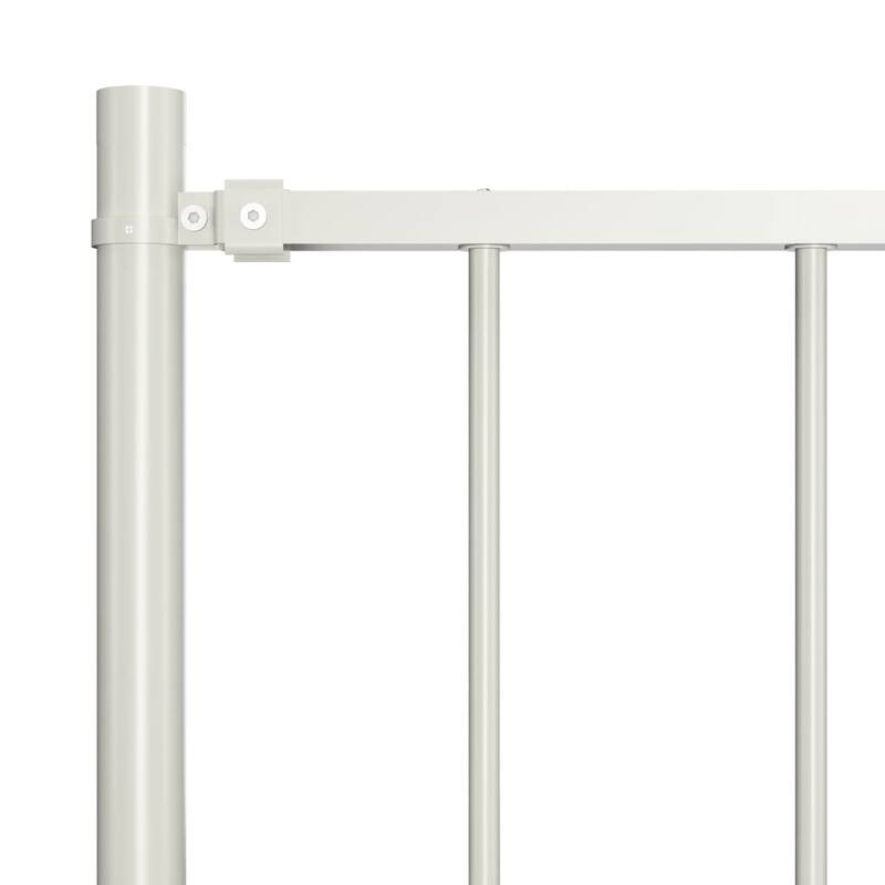 vidaXL Fence Panel with Posts Powder-coated Steel 5.9 ft x 4.1/2.5/3.3 ft