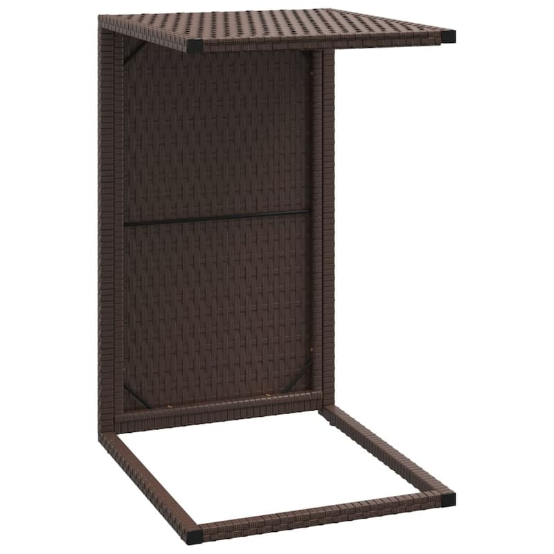 vidaXL C Table Brown/Black 15.7"x13.8"x23.6" Poly Rattan - 15.7" x 13.8" x 23.6"