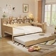 preview thumbnail 12 of 16, Wooden Twin Size Daybed with Storage Shelves, Multi-functional Bed with Twin Size Trundle Bed and Study Desk, Antique White