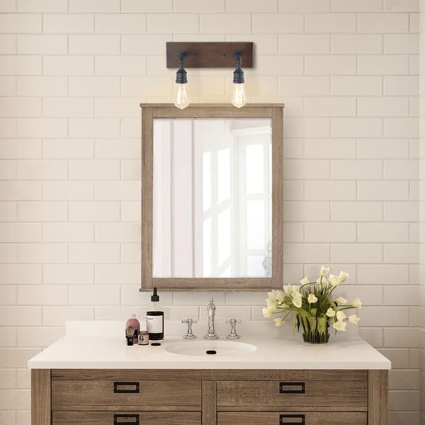 Lnc 2 Light Black Industrial Wall Sconces Bathroom Vanity Wall Lights Overstock 21267384