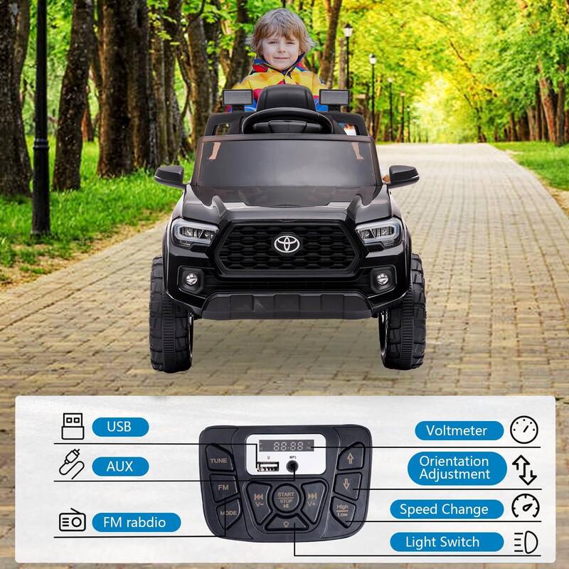 Officially Licensed Toyota Tacoma 12V Kids Ride-On Car with Parent Remote Control