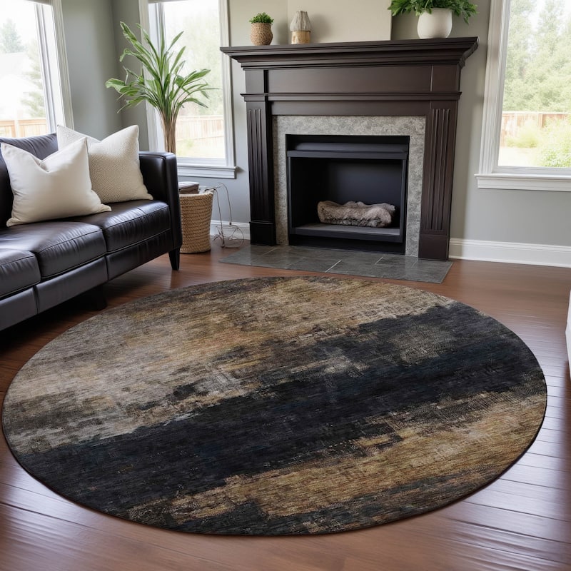 Premium Washable Super Soft Modern Gallery Mayfield Rug - Charcoal - 8' x 8'