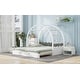 preview thumbnail 5 of 10, Twin Size Stretchable Vaulted Wood Roof Bed with Safety Guardrail