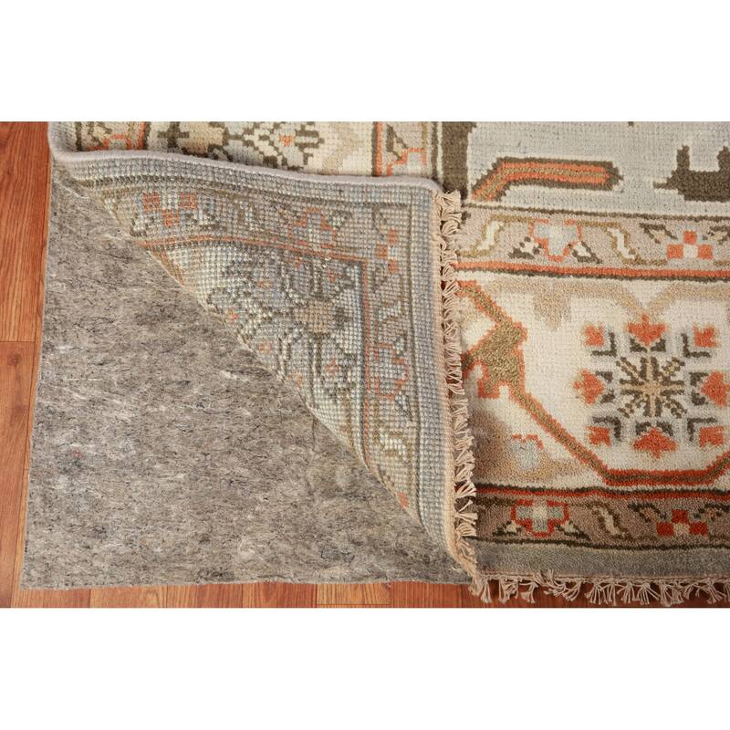 Oushak Indian Area Rug Hand-Knotted Oriental Grey Wool Carpet - 8'1" x 9'10"