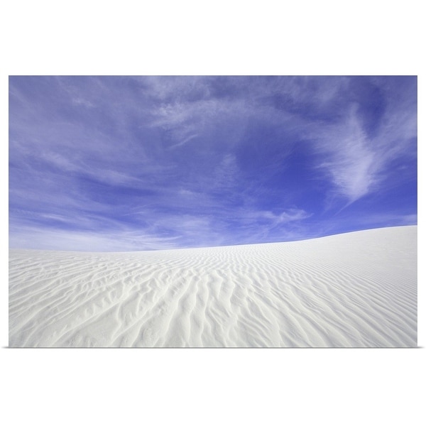 "Flowing patterns and shapes created by wind on white gypsum sand dunes, New Mexico" Poster Print