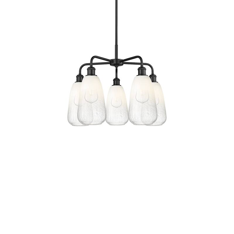Innovations Lighting 516-5CR-19-25 Brookhaven Almond Chandelier - Matte Black / Opal