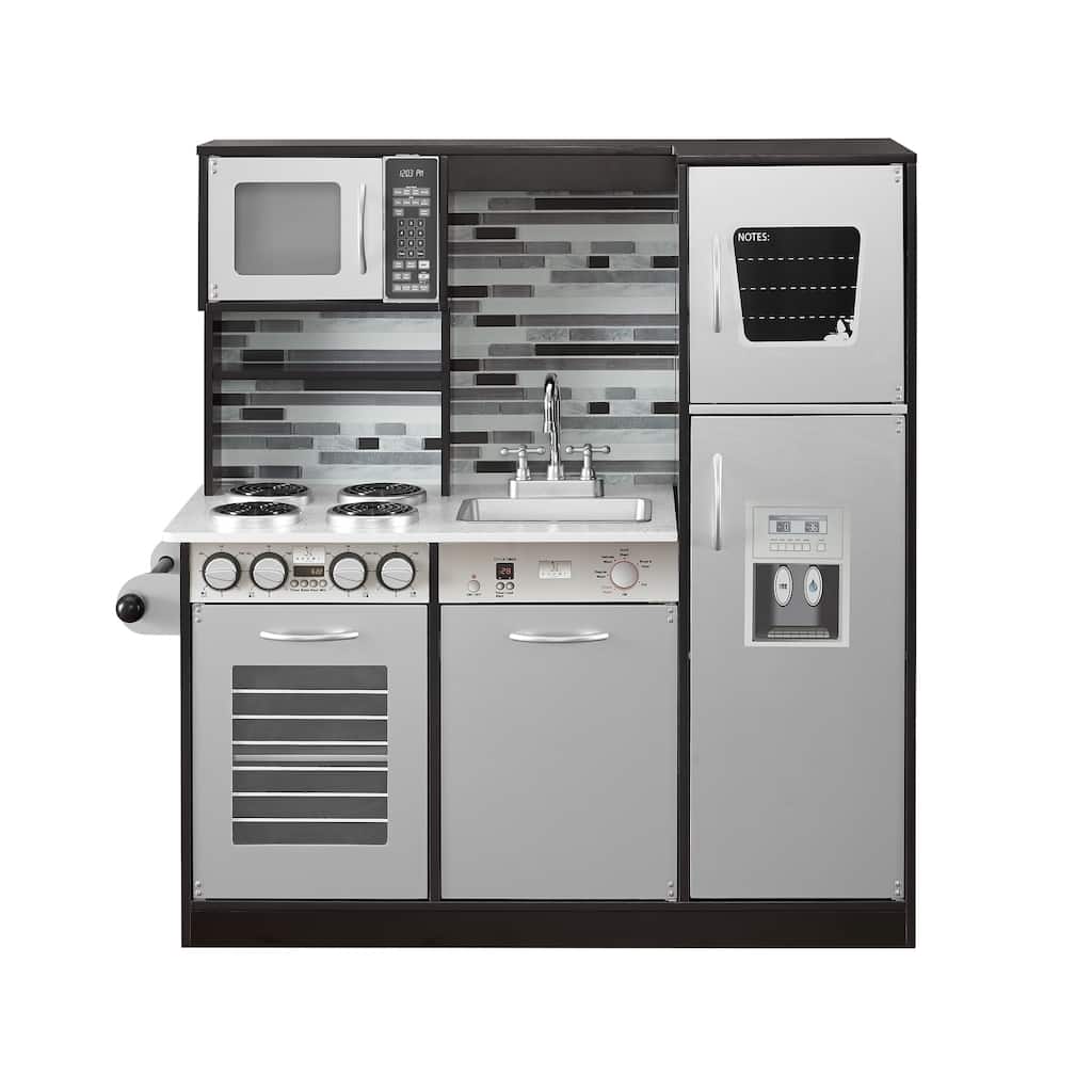 Eco-Friendly Wooden Kids Play Kitchen with Fun Features & Storage