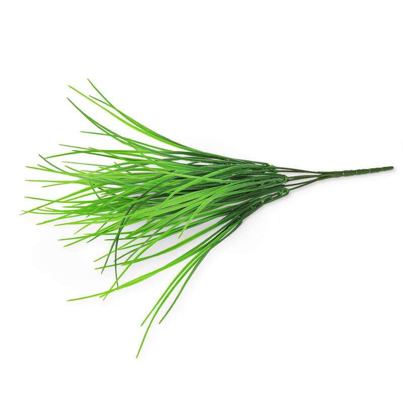 Set of 6 Artificial Grass Leaf Stem Plant Greenery Foliage Bush 16in - 16" L x 8" W x 8" DP