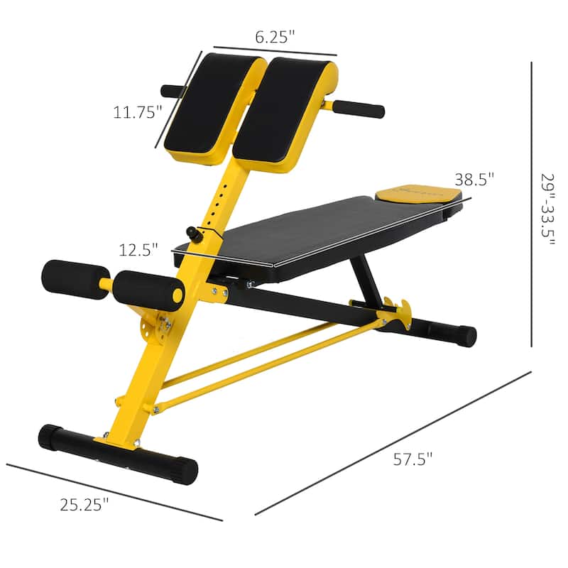 Adjustable Weight Bench Ab Dumbbell Workout Flat & Decline Bench - 25.25" W x 57.5" D x 29" - 33.5" H