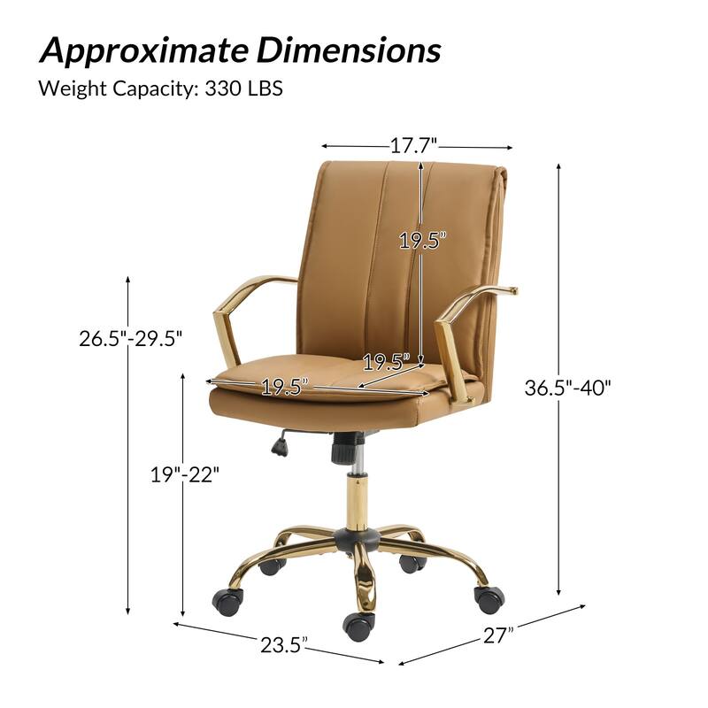 Ignacio Modern Leather Rocking Office Chair with Metal Base by HULALA HOME