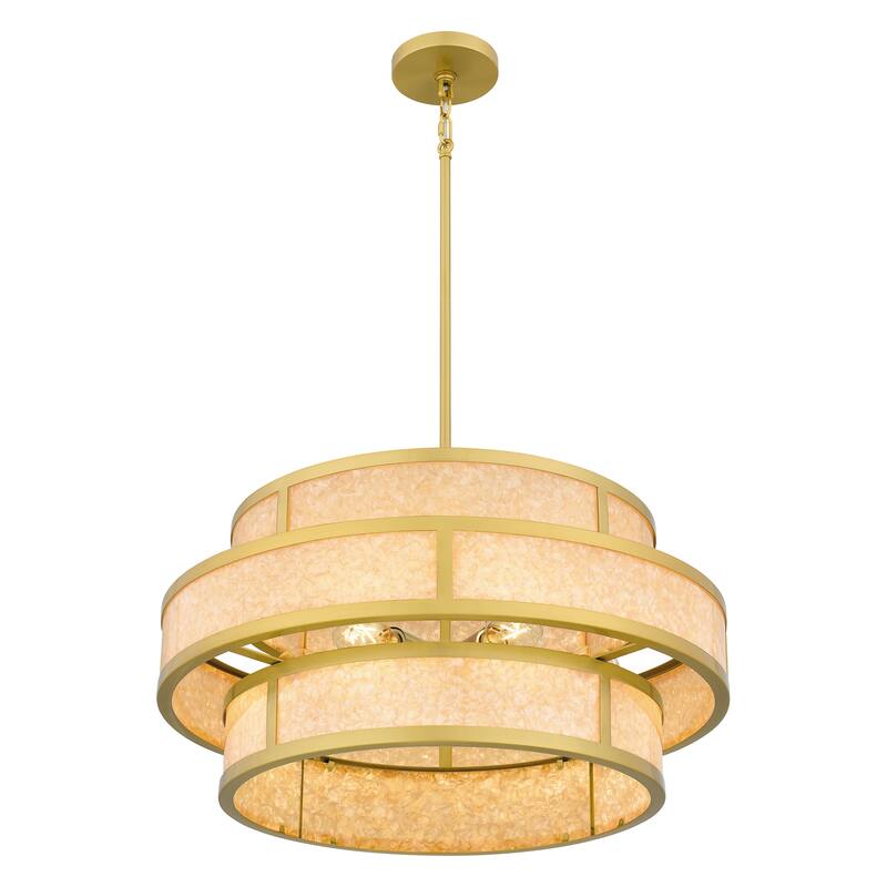 Stoneland 6-Light Brushed Gold Pendant Light