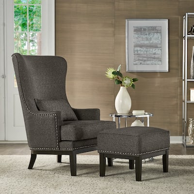 Capella Highback Wing Lounge Chair with Footstool by iNSPIRE Q Artisan