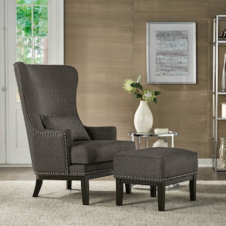 Capella Highback Wing Lounge Chair with Footstool by iNSPIRE Q Artisan