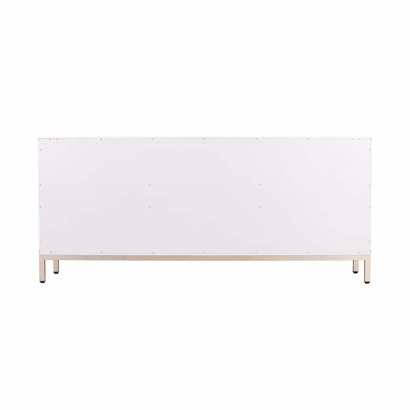 HomeRoots White and Gold Moroccan Dynasty Three Door Accent Cabinet - 59' X '26' X '15.75