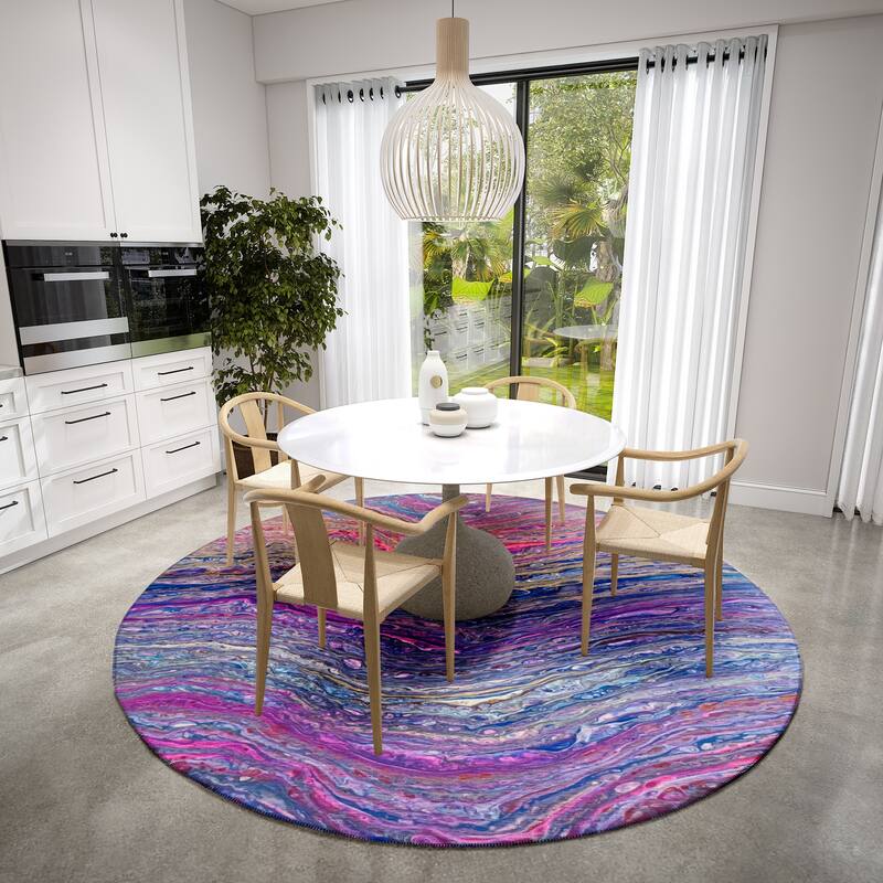 Indoor/ Outdoor Addison Karina Abstract Washable Area Rug - 8' x 8' - Flirt