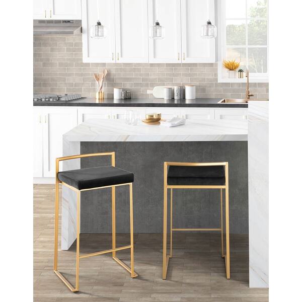 Silver Orchid Forrest Gold Stackable Fully Welded Counter Stool (Set of