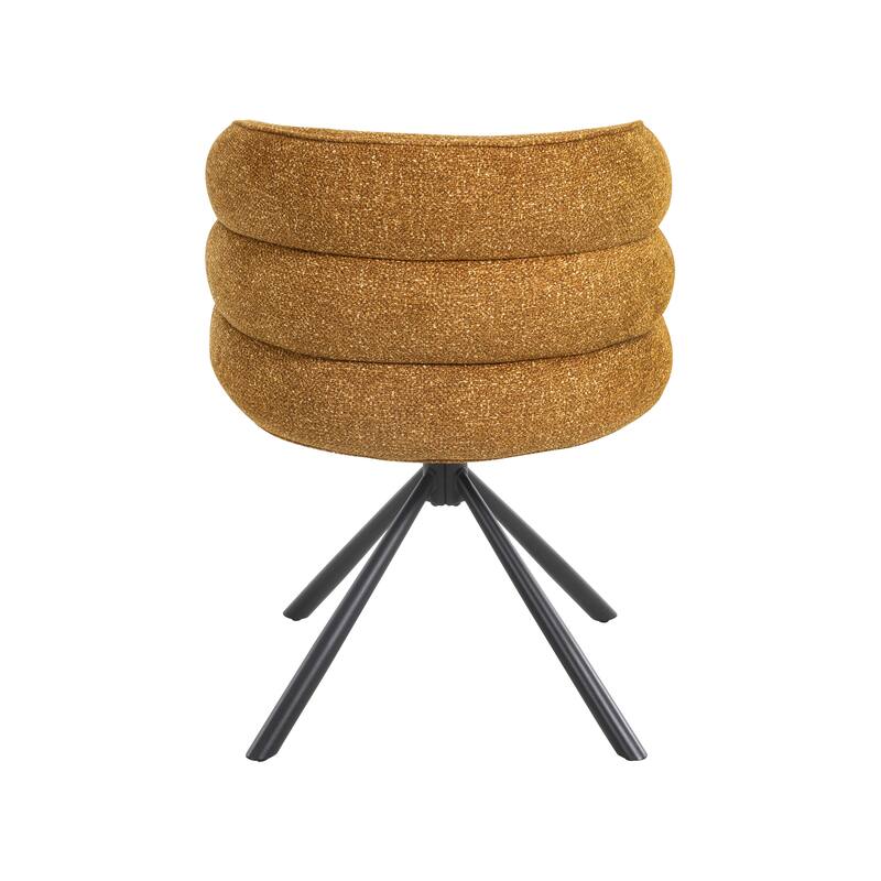 270°Swivel Modern Upholstered Dining Chairs with Metal Base (Set of 2)