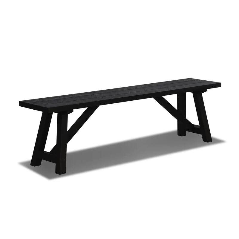Cascais Solid Wood Bench with Farmhouse Base