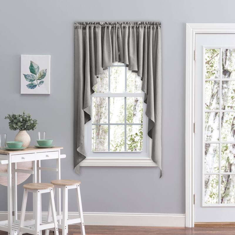 Ricardo Glasgow Curtain Swag Set - 62 x 24 - Grey