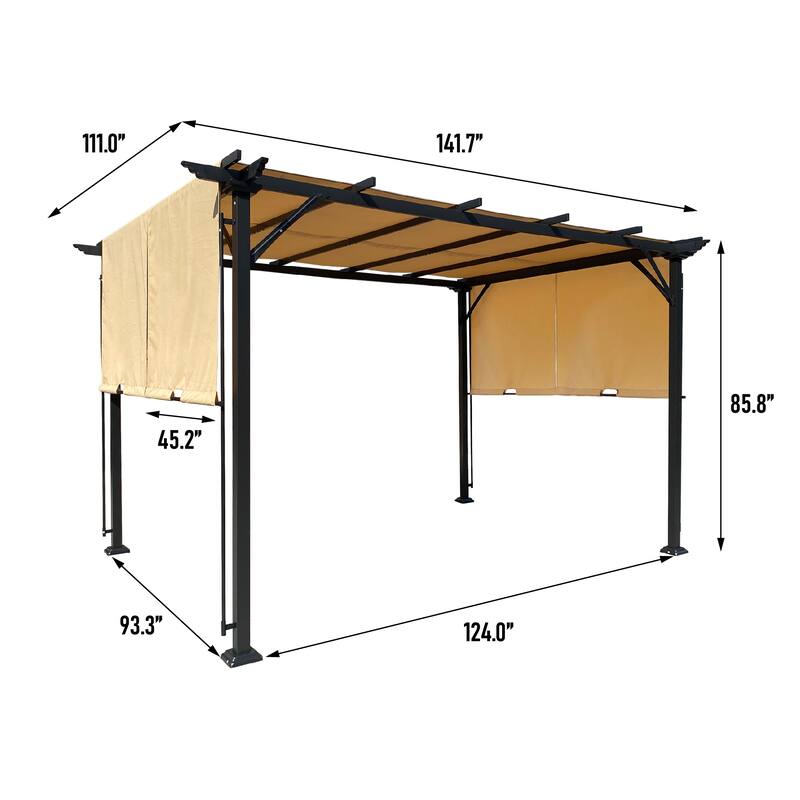 9.5 x 12 Ft Outdoor Pergola Patio Gazebo