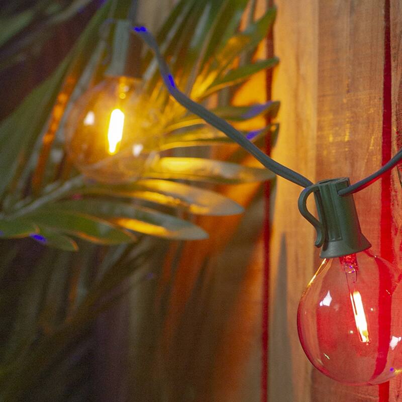 10ct Multi Color LED G50 Globe Patio Lights, 10ft Green Wire