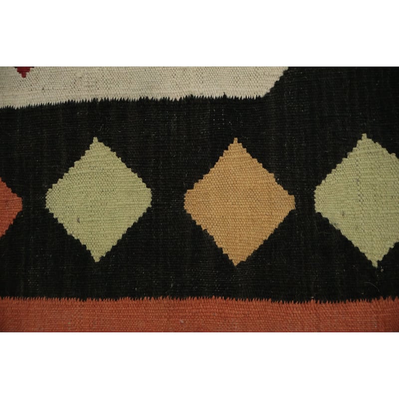 Hand Woven Oriental 100% Wool Carpet Southwestern Tribal Multi-Colored Kilim Area Rug - 12' 0'' X 8' 7''