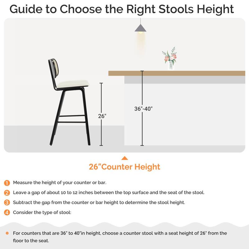26-Inch Upholstered Counter/ Bar Stools Set of 2 or 3 - 35.1"H x 17.7"W x 19.5"D