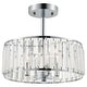 preview thumbnail 12 of 17, CO-Z 12" Modern 3-Light Crystal Semi Flush Mount Chandelier with Drum Shade Chrome