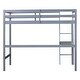 preview thumbnail 10 of 53, Loft Pine Wood Bed Frame with Safety Guardrail,Built-In Desk,Ladder,Twin Size