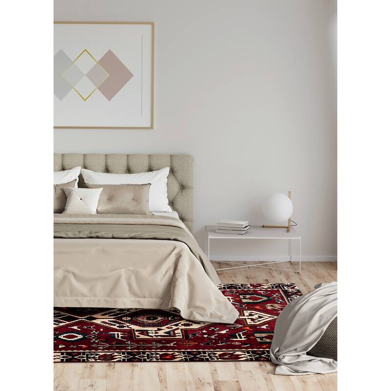 ECARPETGALLERY Hand-knotted Konya Anatolian Dark Red Wool Rug - 5'5 x 10'1