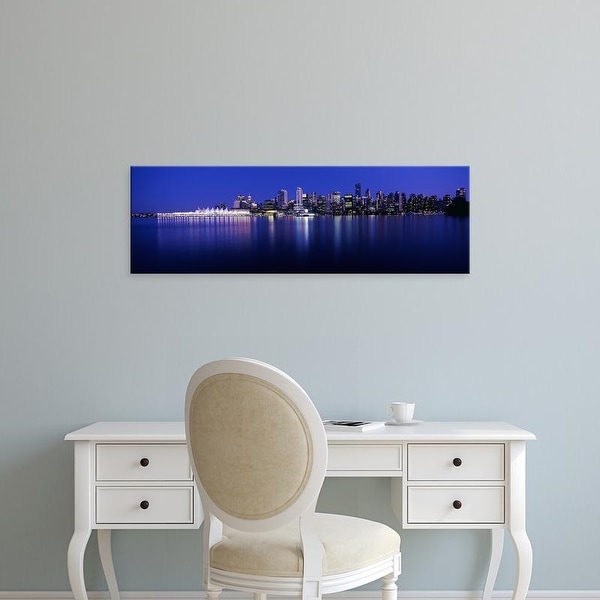 Easy Art Prints Panoramic Images's 'Vancouver skyline at night, British Columbia, Canada' Premium Canvas Art
