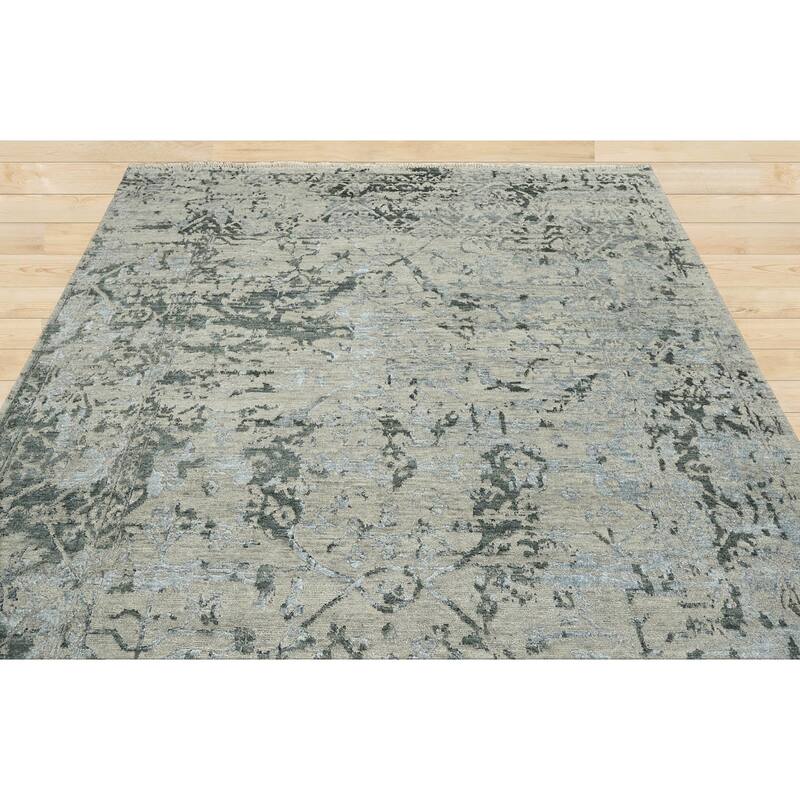 LoomBloom Beige Transitional Turkish Oushak Wool Oriental Area Rug - 7' 8'' x 9' 10''