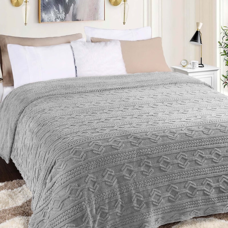 Superior Arctic Boho Jacquard Plush Fluffy Fleece Blanket