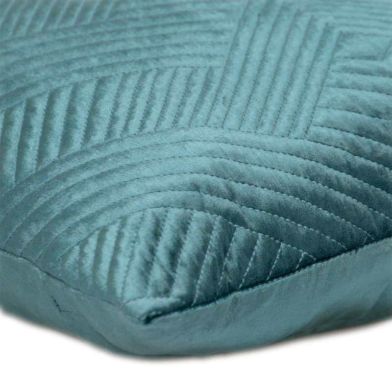 20" Teal Blue Transitional Quilted Throw Pillow