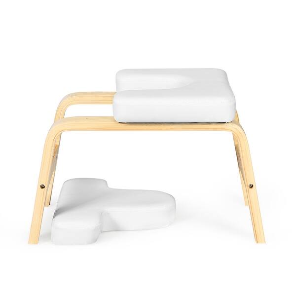 Shop Costway Yoga Headstand Bench Wood Stand W Pvc Pads For