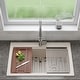 preview thumbnail 2 of 6, Lexicon 33 Inch Platinum Quartz Composite Drop-in Undermount Single Bowl Workstation Galaxy Beige Kitchen Sink LP-750TM-B