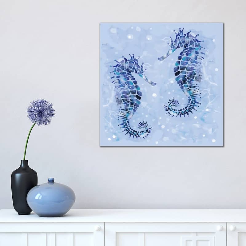 iCanvas "Seahorse Saga" by Thomas Little Canvas Print - 18x18x1.5