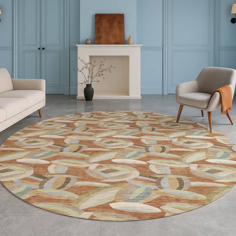 Machine Washable Indoor/ Outdoor Modern Heli Chantille Rug