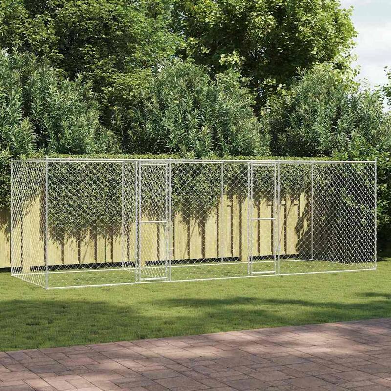 Dog Cage Silver 600/800 x 200 x 200 cm Galvanised Steel - 600 x 200 x 200 cm